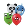 Balony lateksowe kolorowe zwierzaki 6 sztuk + naklejki